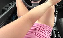 Risky car fingering leads to wet public pussy ORGASM