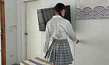 she moans loud tied up deepthroating cock for massive facial cumshot