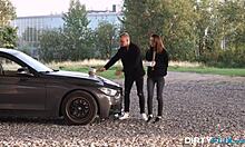 vivian grace's skinny shaved pussy takes dirty flix intense bent over doggystyle cumshot!