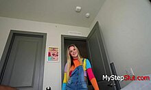 blonde teen stepdaughter takes daddy's thick cock deep in taboo pov pounding session