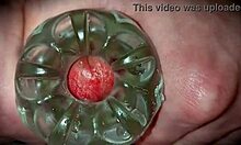 Close-Up First-Time Neighbor Cums Oozing Monster Cock Solo