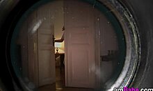 Teen blows old perv's monster cock in upskirt pov with stockings