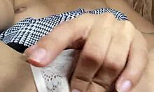 innocent latina babe rubs tight pussy till juicy orgasm