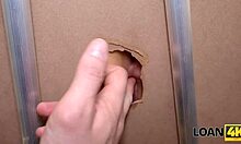 Loan4k Glory Hole Fills My Tight Shaved Pussy At Office Desk!