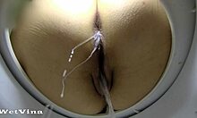 imagine her huge chubby ass gaping wide after that dirty public toilet enema milk and piss play