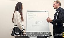 Loan4k Glory Hole Fills My Tight Shaved Pussy At Office Desk!