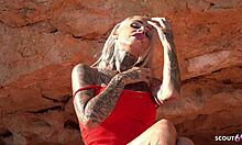 Nympho German Mature Sophie Logan Abs Tattoo Pickup for Outdoor Car Fuck