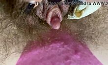 extreme closeup of my throbbing big clit rubbing to shattering orgasm