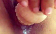 angelina grey's tight shaved pussy grips huge dildo... watch her squirt hard! 🌊🍆