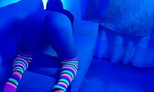 in this bar, tip the chubby latina milf extra and she'll fuck you rough in her special room loving stranger dick.