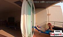 whoa petite thai teen nympho rides huge white cock outdoors!