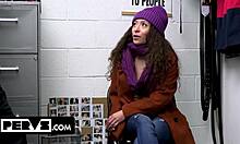 shoplifter teen 18+ caught swiping makeup on christmas now strips for cop mercy?