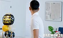 stepmom cory chase surprises diego perez at new year's glory hole sucking him off eagerly