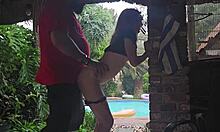 Storm Rages as Hot 18 Year Old Blonde Gets Bent Over Creampied Outdoor