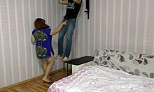 Little Stepson Assists Stepmom's Intense Morning Fitness