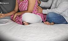 omg stepdaughter's first time with stepdad... ripping clothes bending her juicy hairy ass doggystyle till creampie! 🔥😈