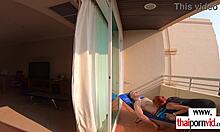 whoa petite thai teen nympho rides huge white cock outdoors!