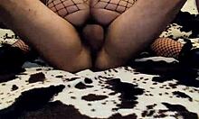 wife rides cock hard in black stockings