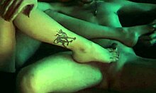 Sensual oiled footjob licking toes barefoot big natural tits small waist tattooed european goth teen babe for stepbrother taboo fetish legs