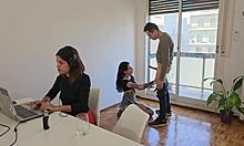 i railed her juicy pussy while boyfriend worked computer right behind us