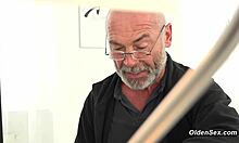 Old Man Pounds Blonde Teen Doggy