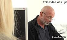 Old Man Pounds Blonde Teen Doggy