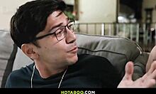 Leana Lovings Gags on Max Fills Monster Cock Bent Over Doggystyle