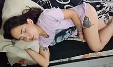 slipping into my hot latina stepsister's room to pound her tight pussy raw