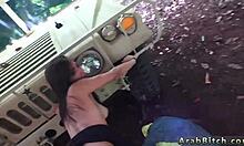 Arabic egyptian army wife sucks old cock hardcore outdoors in uniform reality