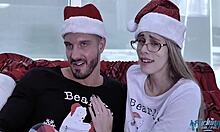 ariana marie rides santa big cock cowgirl in young tight hole