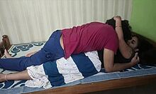 desi couple shares horny kisses and caresses on bed