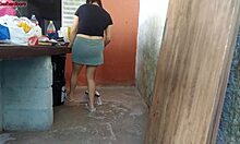 wife's out so short hot maid grabs my cock and fucks me home