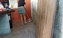 wife's out so short hot maid grabs my cock and fucks me home