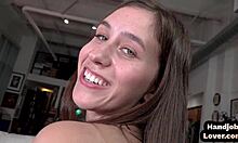 Dirty talking babe strokes your pov cock close-up before hitachi toy pussy play