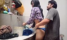 husband loses control at laundry fucks me hard