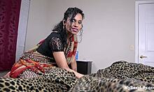 Indian milf stepmom seduces stepson desperately with her hot blowjob lips