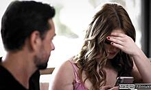 Petite teen sucks stepdaddy deep throats big tits blowjob old young fucking masturbation valentines taboo