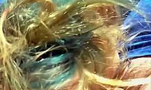 blonde slut fucked hard outdoors then huge facial cumshot