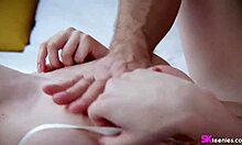 Brunette Teen Strips Lingerie Rips Clothes for Big Tits Hairy Pussy Deepthroat