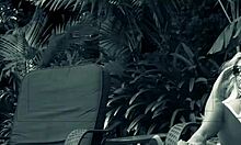 Aubrey Adams Rubs Pussy in Heels then Fucks Monster Cock Outdoors in Sun