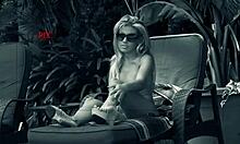 Aubrey Adams Rubs Pussy in Heels then Fucks Monster Cock Outdoors in Sun