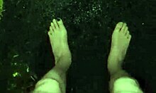 masturbating naked outdoors as rain soaks my hard cock