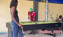 skinny ebony teen gets her tight pussy rammed and creampied hard