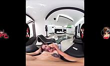 vr tattooed latina babe sweats through intense workout