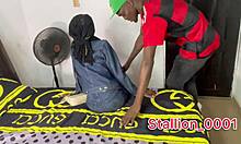 skinny ebony teen gets her tight pussy rammed and creampied hard