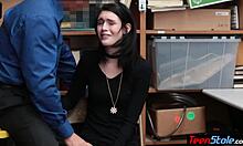 Tiny pale teen suspect fucked hard by officer!