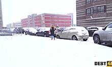 redhead calms furious credit broker with bent over doggystyle sex