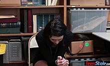 Tiny pale teen suspect fucked hard by officer!