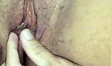 karina horny married bride masturbates swollen shaved juicy pussy black dildo lucas watches