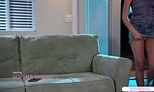 Hot textmate smothers teen babe's face in juicy pussy sitting